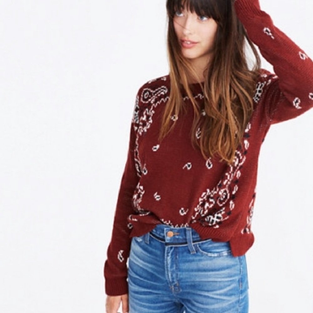 MADEWELL Bandana Pullover Sweater